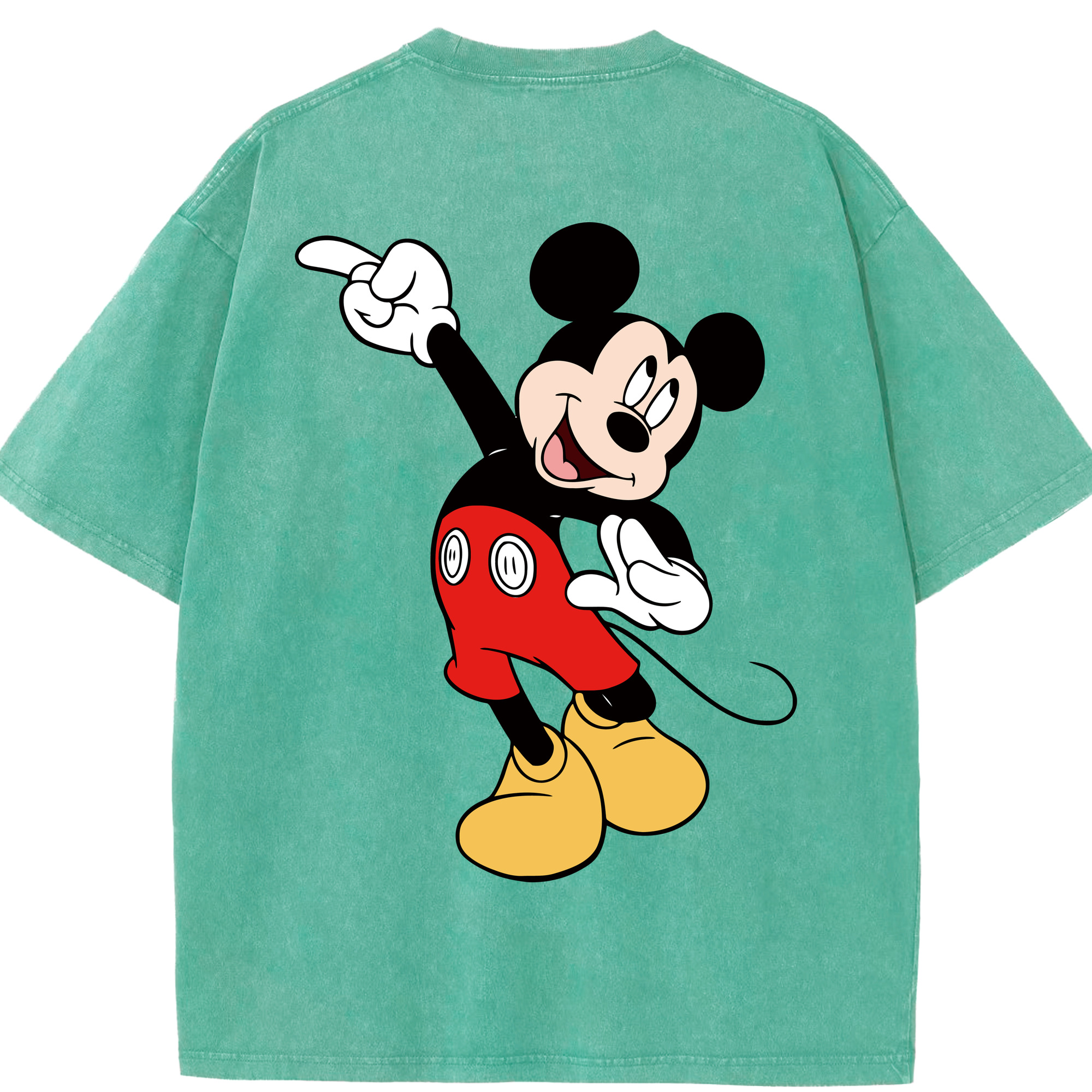 （画像用） ミッキーマウス Mickey Mouse 綿100% ヴィンテージ風 半袖Tシャツ（背面プリント）
